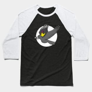 Budgie Wizard on Crow Baseball T-Shirt